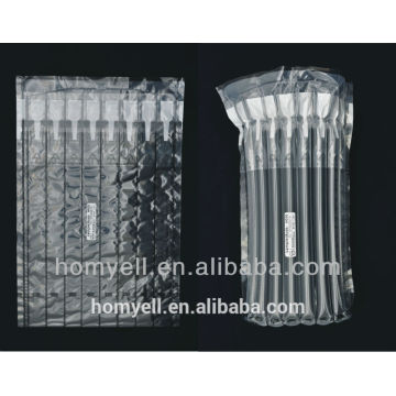 air cushion packaging for toner HP3906,column air packing,inflatable air tube wrapping toner cartridge